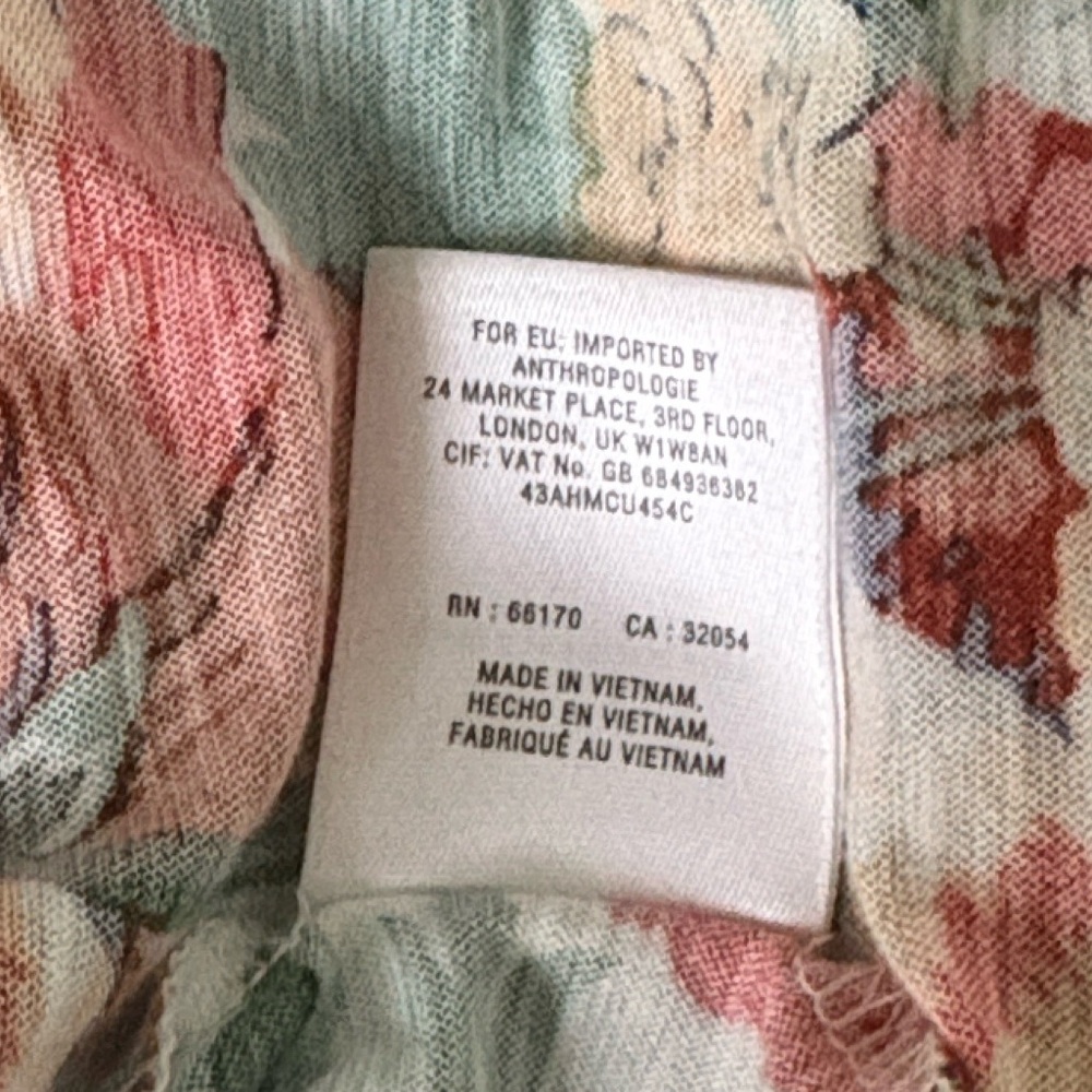 NEW Anthropologie Meadow Rue Floral Chiffon Jersey Knit Overlap Back Tank Top  M - Picture 14 of 15